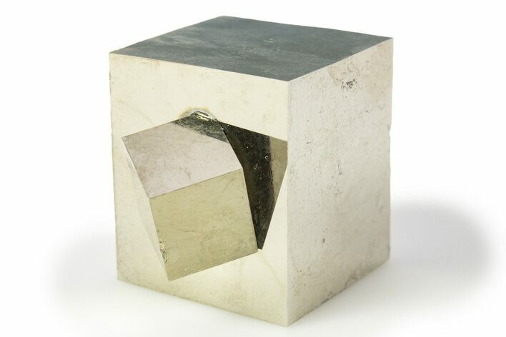 Shiny, Natural Pyrite Cube Cluster - Navajun, Spain #305327